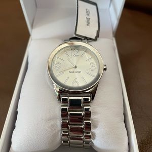 Nine West Women’s Silver-Tone Bracelet Watch